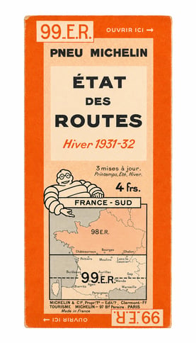 Carte de l'état des routes Hiver 1931 éditée par Michelin