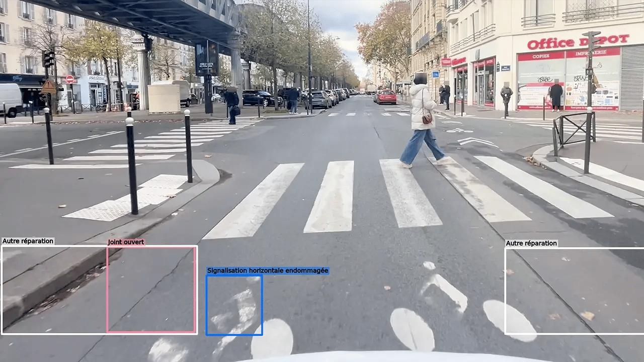 Route analysée par l'intelligence artificielle de vialytics