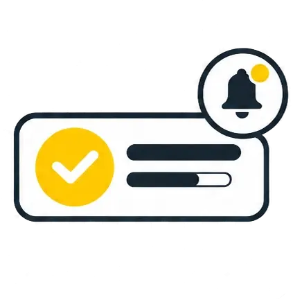 Illustration d'une notification informant les résidents de l'avancement du signalement.