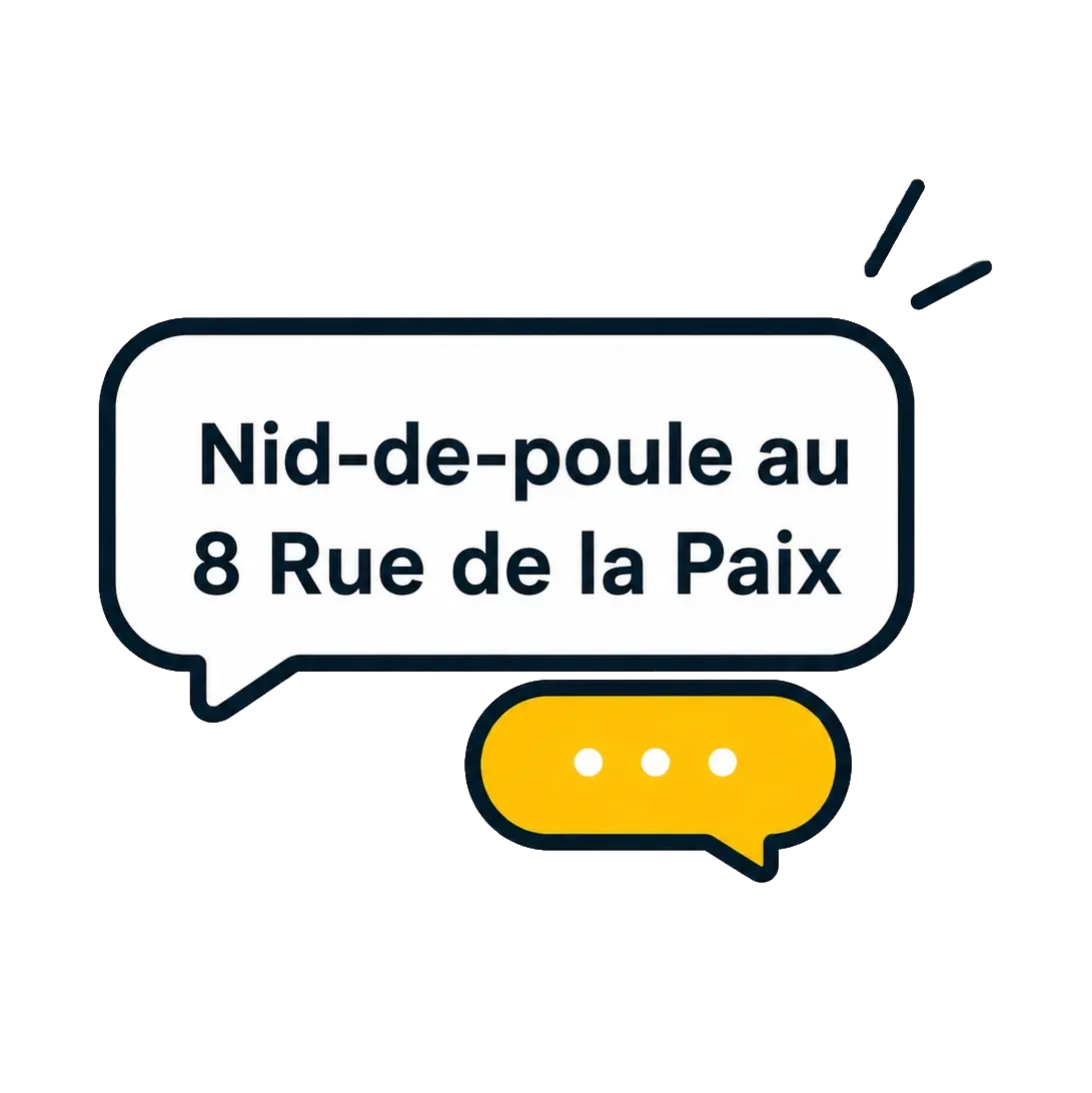 Illustration d'un citoyen signalant un incident via son téléphone.